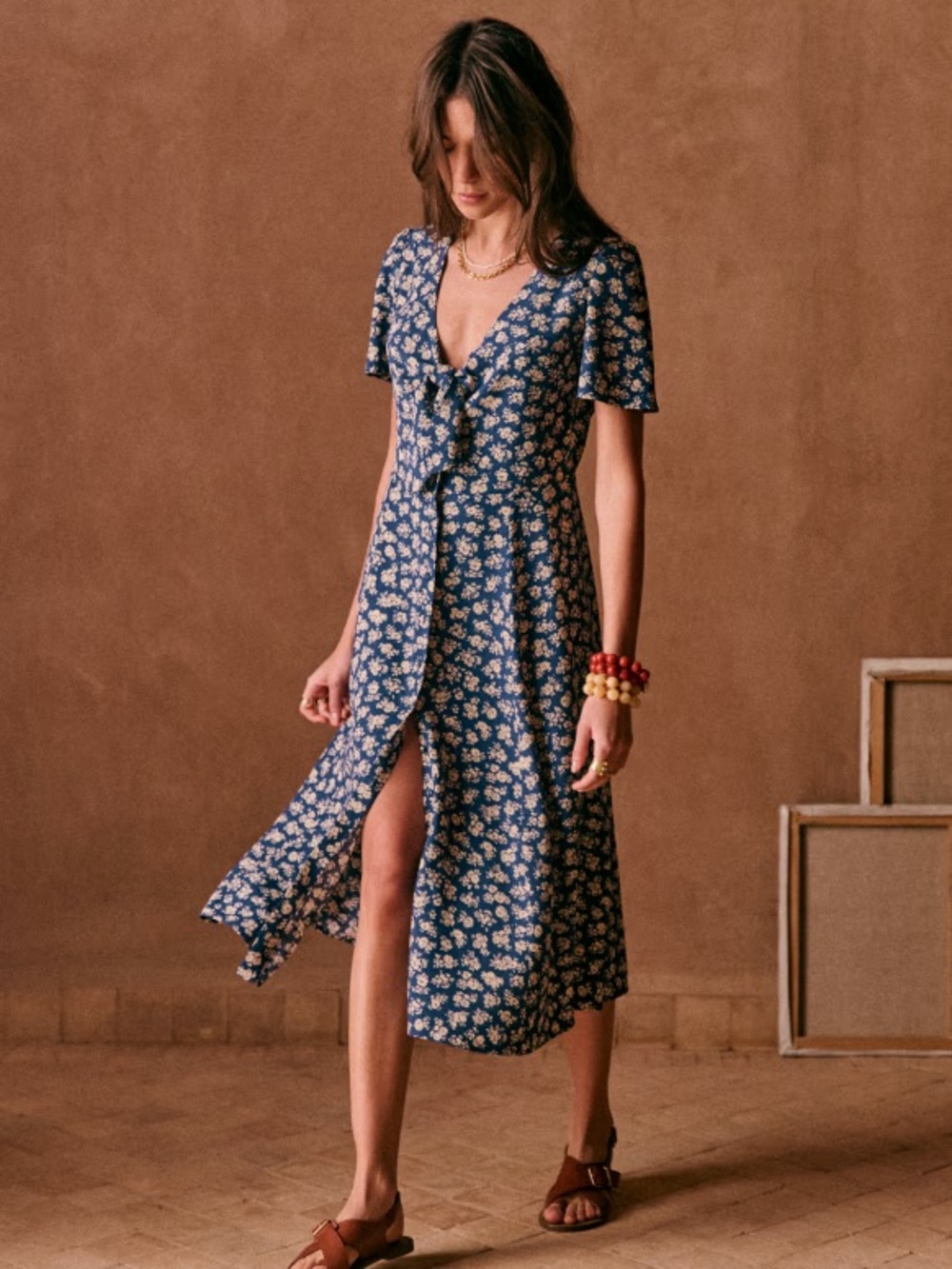 Sézane Ophelia Dress size 38 Cara print